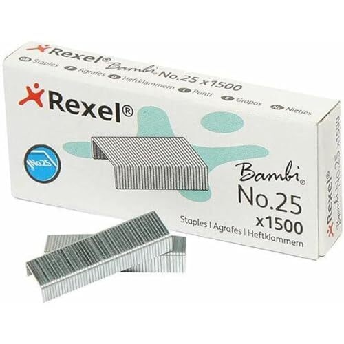 Rexel - Cajita 1500 grapas Bambi 21/4 (n.º 25) Rexel - Cajita 1500 grapas Bambi 21/4 (n.º 25)
