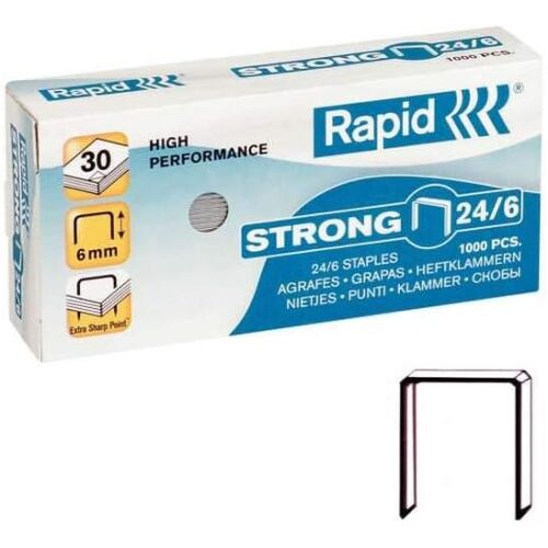 Caja 1000 grapas Rapid 24/6 Super Strong Caja 1000 grapas Rapid 24/6 Super Strong