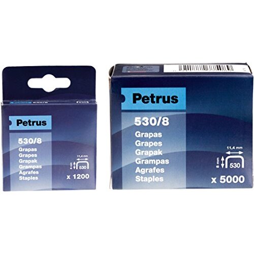 Petrus - Caja 1200 grapas para clavadora n.º 530/8 Petrus - Caja 1200 grapas para clavadora n.º 530/8