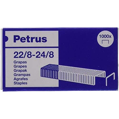 Grapas Petrus 22-8/24-8, caja de 1000 unidades, patilla de 8 mm referencia 55714