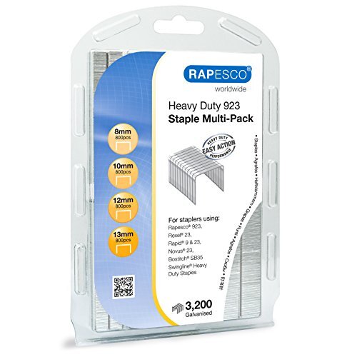 Rapesco - Lote 3200 grapas galvanizadas serie 923 en varias medidas (8-10-12-13 mm) Rapesco - Lote 3200 grapas galvanizadas serie 923 en varias medidas (8-10-12-13 mm)