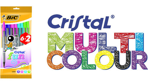 Estuche de bolígrafos Bic de trazo grueso Cristal Fun Multicolor