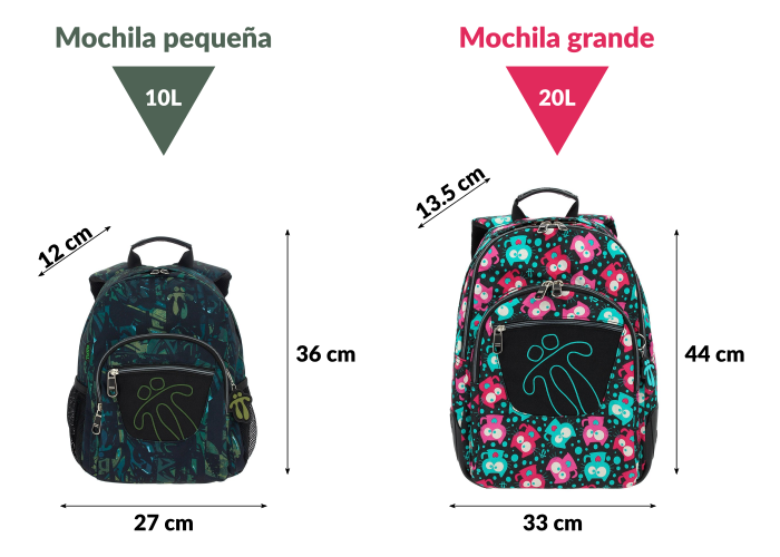 Mochila pequeña y grande