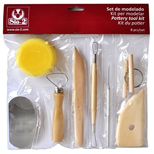 Sio-2 - Set de modelado con 8 útiles para trabajar pasta de arcilla Sio-2 - Set de modelado con 8 útiles para trabajar pasta de arcilla