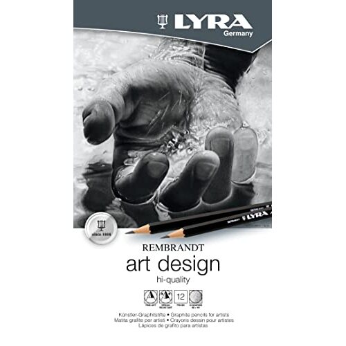 Lyra Rembrandt Art Design - Estuche metálico con 12 lápices de grafito en varias durezas, para dibujo Lyra Rembrandt Art Design - Estuche metálico con 12 lápices de grafito en varias durezas, para dibujo