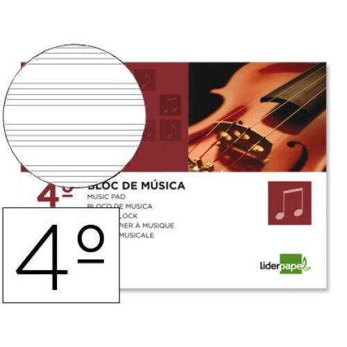 Libreta grapada pentagrama musical de 5 mm, 20 hojas 100 g, grapado - Liderpapel Libreta grapada pentagrama musical de 5 mm, 20 hojas 100 g, grapado - Liderpapel