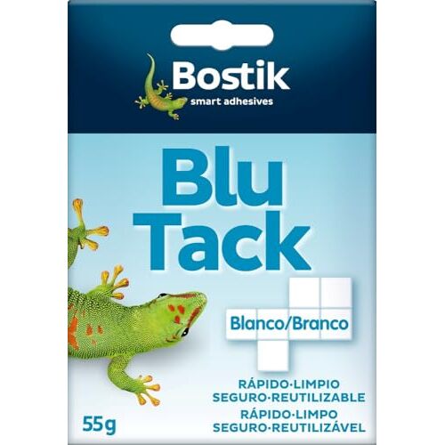 Bostik Blu-Tack Original - Masilla blanca moldeable y reusable para fijar pequeños objetos, sobre 55 g Bostik Blu-Tack Original - Masilla blanca moldeable y reusable para fijar pequeños objetos, sobre 55 g