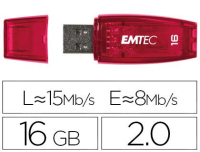 Memoria flash Emtec C410 USB 16 GB/2.0 roja