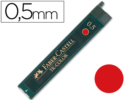 Minas Faber-Castell rojas para portaminas de 0.5 mm (TK-Color)