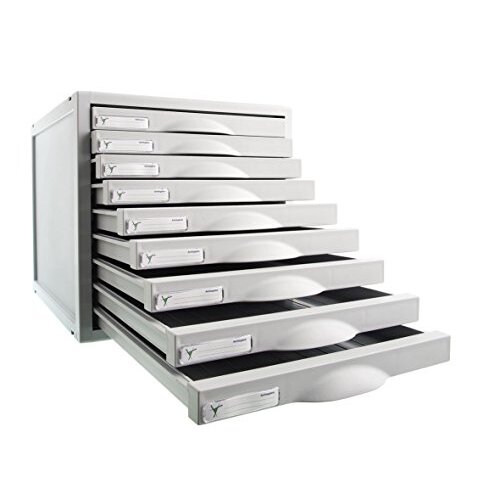 Mueble de 9 cajones estrechos, color gris, 356×316×303 mm - Archivo2000 Mueble de 9 cajones estrechos, color gris, 356×316×303 mm - Archivo2000
