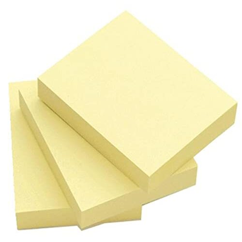 Pack 12 blocs 100 notas de quita y pon adhesivas, amarillas, 50 × 75 mm Pack 12 blocs 100 notas de quita y pon adhesivas, amarillas, 50 × 75 mm