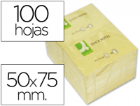 Bloc de notas adhesivas quita y pon Q-Connect, 50x75 mm, 100 hojas