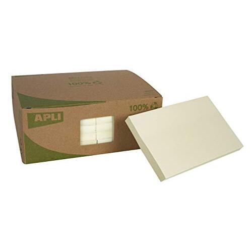 Notas adhesivas recicladas fabricadas en España, estilo Classic, 125×75 mm, 12 blocs de 100 hojas, color amarillo - Apli 18321 Notas adhesivas recicladas fabricadas en España, estilo Classic, 125×75 mm, 12 blocs de 100 hojas, color amarillo - Apli 18321