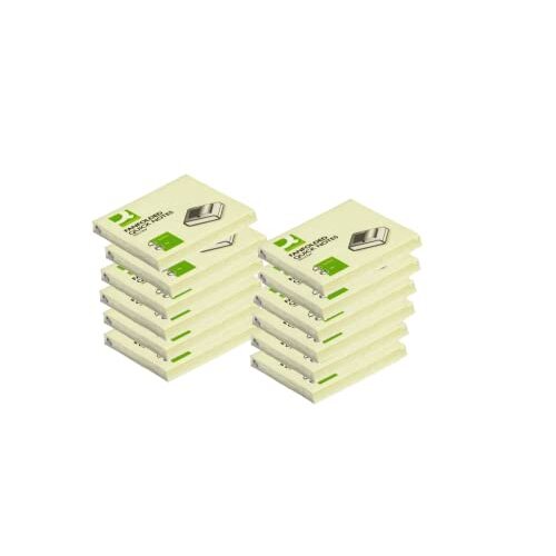 Lote 12 tacos 100 notas adhesivas en zig-zag cuadradas (76 mm) en amarillo pastel Lote 12 tacos 100 notas adhesivas en zig-zag cuadradas (76 mm) en amarillo pastel