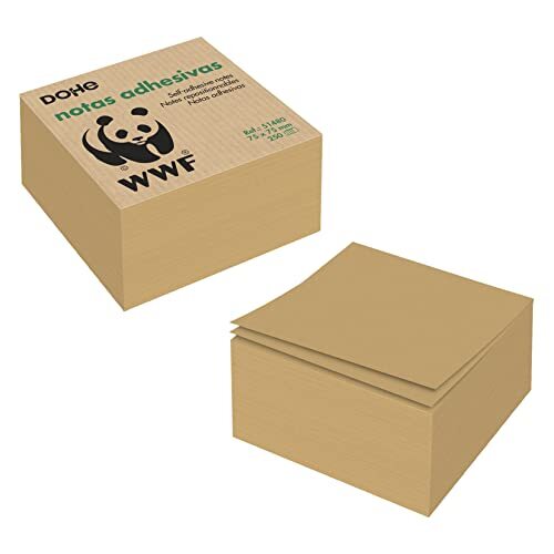 Taco de 250 notas adhesivas sostenibles en papel Kraft 100% reciclado de 75 g/m² - Colaboración de DOHE y WWF Save Our Oceans Taco de 250 notas adhesivas sostenibles en papel Kraft 100% reciclado de 75 g/m² - Colaboración de DOHE y WWF Save Our Oceans