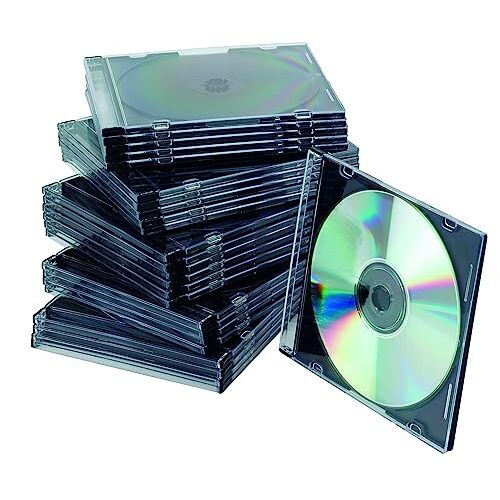 Pack 25 cajas CD/DVD Slim negra y transparente Pack 25 cajas CD/DVD Slim negra y transparente
