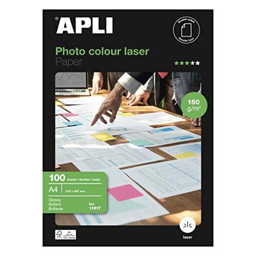 Papel fotográfico glossy Apli 11817 de doble cara, formato A4, 160 gr/m² Papel fotográfico glossy Apli 11817 de doble cara, formato A4, 160 gr/m²