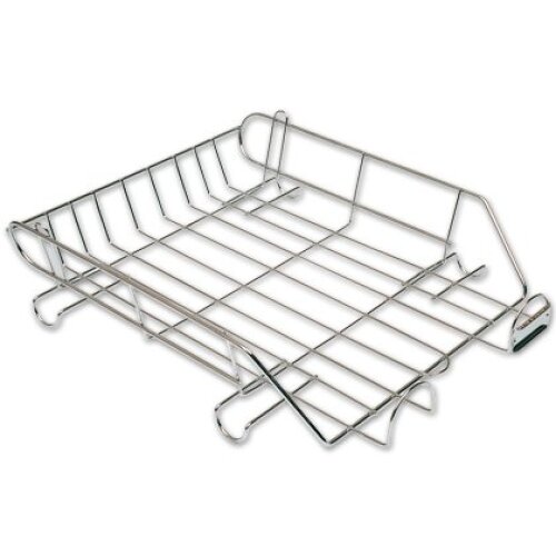 Bandeja de oficina metálica cromada A4 de 260x70 mm Bandeja de oficina metálica cromada A4 de 260x70 mm