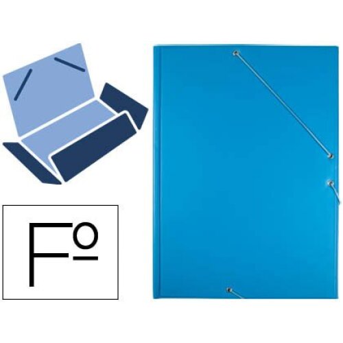 Carpeta de gomas Folio de cartón forrada con PVC celeste Carpeta de gomas Folio de cartón forrada con PVC celeste