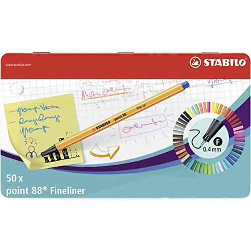 Stabilo® Point 88 estuche metal, 50 rotuladores, 0.4 mm Stabilo® Point 88 estuche metal, 50 rotuladores, 0.4 mm