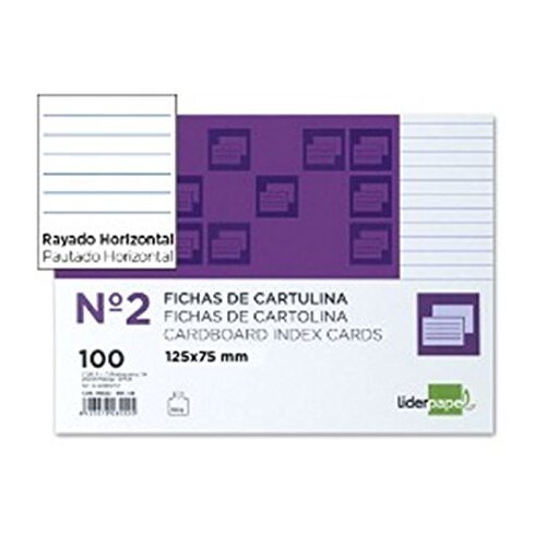 Fichas rayadas de cartulina, varias medidas Fichas rayadas de cartulina, varias medidas