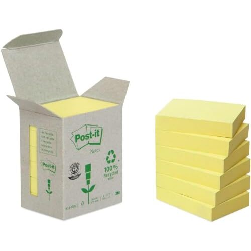 Notas Post-It recicladas amarillas Notas Post-It recicladas amarillas