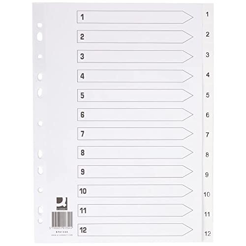 Separadores para archivador numéricos Separadores para archivador numéricos