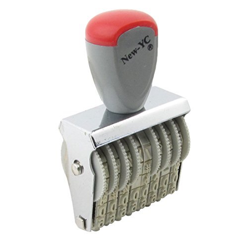 Numerador de caucho de 8 dígitos, números de 4×5 mm, estructura metálica Numerador de caucho de 8 dígitos, números de 4×5 mm, estructura metálica