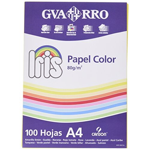 Gvarro Canson Repro Iris - Papel de dibujo A4, colores suaves 100h 80gr Gvarro Canson Repro Iris - Papel de dibujo A4, colores suaves 100h 80gr