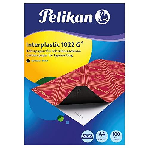 Pelikan Interplastic 1022G - Caja 100 hojas de papel carbón para máquina de escribir, DIN A4 Pelikan Interplastic 1022G - Caja 100 hojas de papel carbón para máquina de escribir, DIN A4