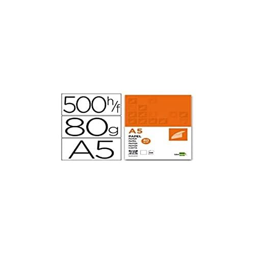 Paquete 500 h. papel Din A5 blanco 80 g - Liderpapel Paquete 500 h. papel Din A5 blanco 80 g - Liderpapel