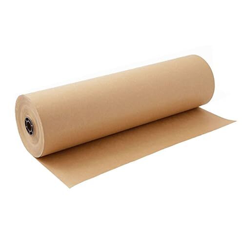 Bobina de papel de embalar kraft liso natural verjurado, 62 cm × 200 m Bobina de papel de embalar kraft liso natural verjurado, 62 cm × 200 m