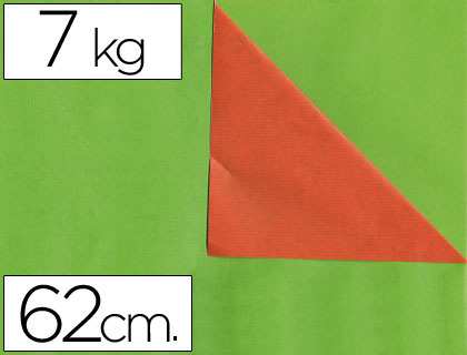 Papel kraft bicolor fantasía 62 cm verde / naranja