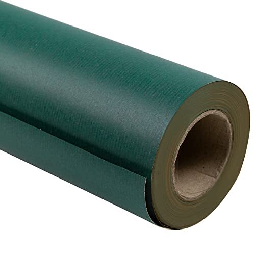 Papel kraft liso en bobina, 44.5 cm × 30 m, color verde, textura verjurada Papel kraft liso en bobina, 44.5 cm × 30 m, color verde, textura verjurada
