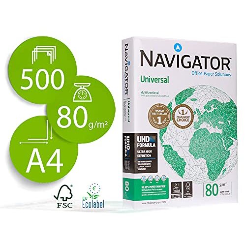 Paquete 500 h. papel Navigator Universal A4 80 g Paquete 500 h. papel Navigator Universal A4 80 g