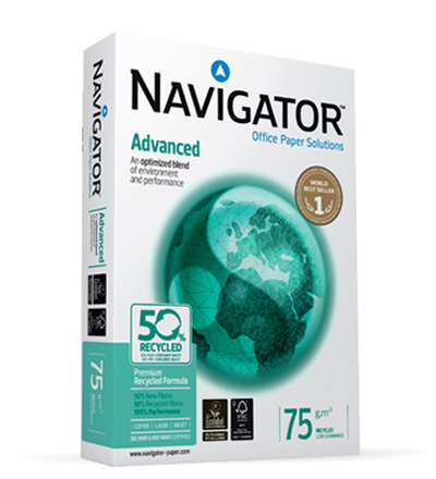 Papel Navigator Advanced, semirreciclado, 2500 folios A4 de 75 g/m²