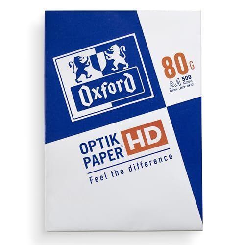 Oxford Optik Paper HD - Papel multiuso para impresora láser o inkjet, paquete de 500 hojas Oxford Optik Paper HD - Papel multiuso para impresora láser o inkjet, paquete de 500 hojas