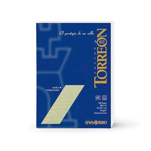 Gvarro Torreón - Pack 100 h. papel verjurado blanco crema, A4, 90 g Gvarro Torreón - Pack 100 h. papel verjurado blanco crema, A4, 90 g