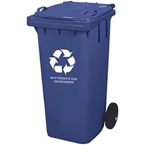 Papelera con ruedas azul para reciclar papel, 100 l, 800×510×525 mm Papelera con ruedas azul para reciclar papel, 100 l, 800×510×525 mm