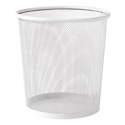 Papelera de rejilla metálica, 12 litros, blanca, ø 23.5 × 27 cm Papelera de rejilla metálica, 12 litros, blanca, ø 23.5 × 27 cm