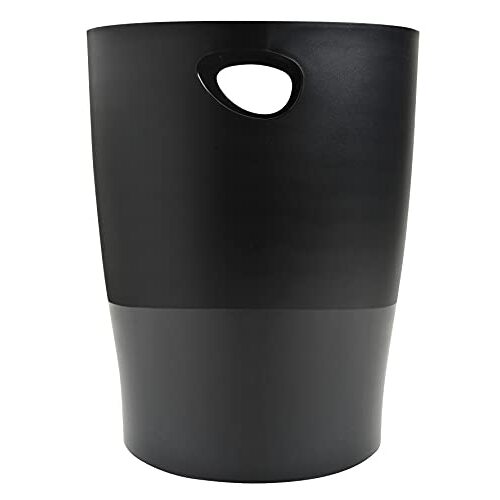 Exacompta Ecoblack - Papelera ecológica de plástico reciclado, negra, 15 litros Exacompta Ecoblack - Papelera ecológica de plástico reciclado, negra, 15 litros