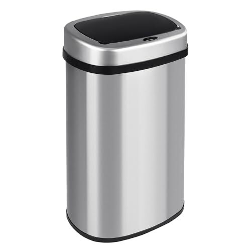 Cubo de basura automático con sensor de movimiento, 50 l, acero inoxidable Cubo de basura automático con sensor de movimiento, 50 l, acero inoxidable