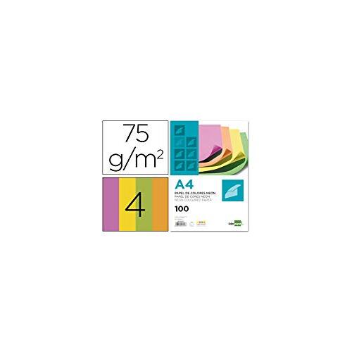 Paquete 100h papel fluorescente Din A4 de 75 g/m² - Liderpapel Paquete 100h papel fluorescente Din A4 de 75 g/m² - Liderpapel