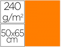 Paquete 25 cartulinas 50x65 cm de 240 g/m² naranja
