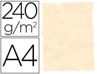 Papel pergamino A4 240 g/m² con bordes lisos color hueso