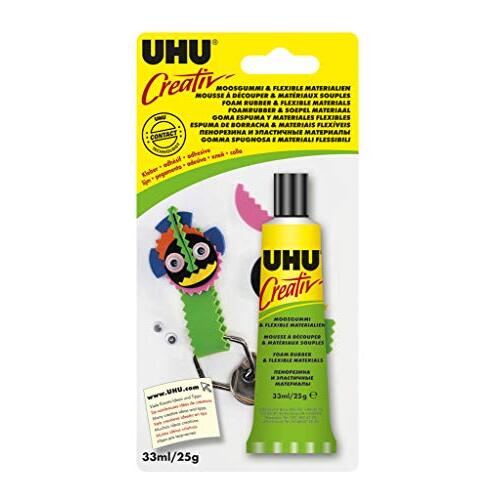 UHU Creative - Pegamento para goma eva y materiales flexibles, tubo 33 ml UHU Creative - Pegamento para goma eva y materiales flexibles, tubo 33 ml