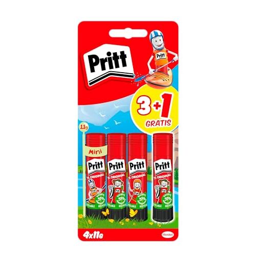 Set 4 pegamentos de barra Pritt 11 g, universal, seguro para los niños Set 4 pegamentos de barra Pritt 11 g, universal, seguro para los niños
