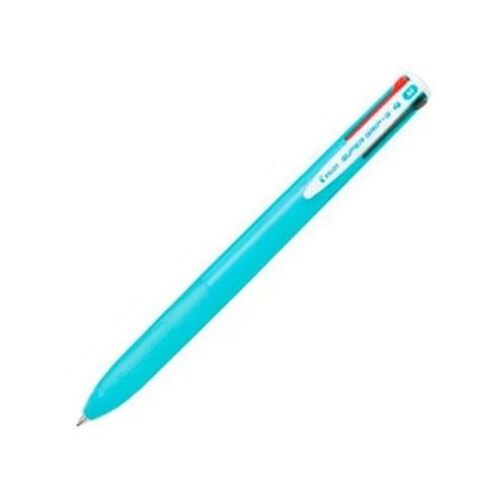Bolígrafo Pilot Supergrip 4 en 1, cuerpo en color azul claro, 4 colores de tinta Bolígrafo Pilot Supergrip 4 en 1, cuerpo en color azul claro, 4 colores de tinta