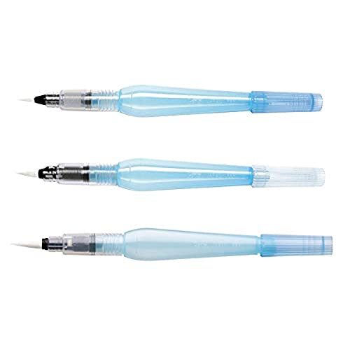 Pentel - Pincel con depósito, para rellenar de agua, 3 unidades con distinto grosor de punta Pentel - Pincel con depósito, para rellenar de agua, 3 unidades con distinto grosor de punta