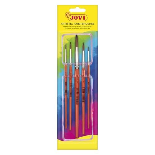 Jovi - Blíster 5 pinceles escolares para acuarela Jovi - Blíster 5 pinceles escolares para acuarela